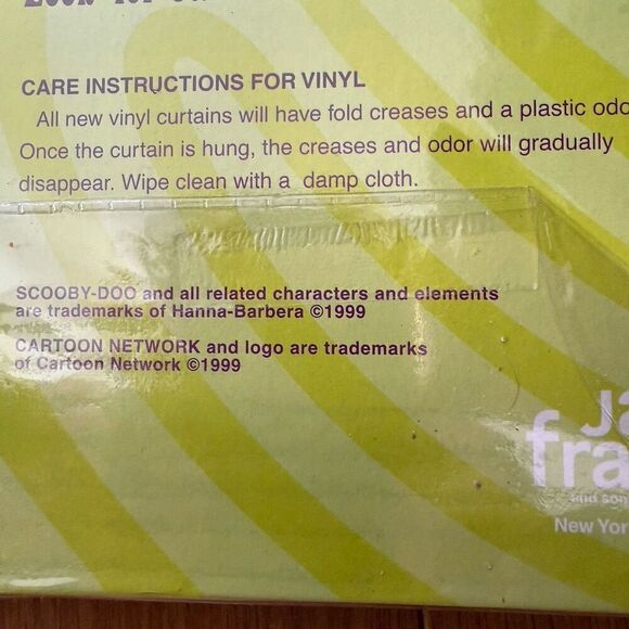 Vintage Cartoon Network Scooby-doo Bathroom Vinyl Shower Curtain New NOS - Picture 4 of 4